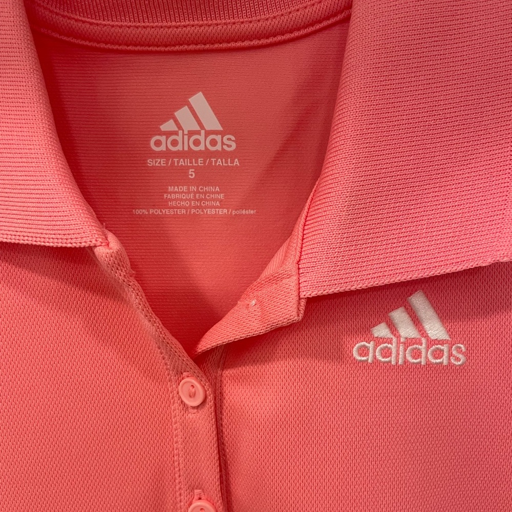 Adidas Girls Short Sleeve Polo Dress [Size 5]🩷🤍 - Picture 3 of 5